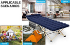 Camping Cot With Mattress, 450Lbs(Max Load), Portable Folding Outdoor Bed With Carry Bag For Adults Kids, Heavy Duty Cot For Tra