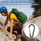 100Pcs Aluminum Carabiner Spring Clip Hook Keychain Buckle Pack Bulk For Camping Hiking Rv Fishing Traveling Backpack Bottle, Bl