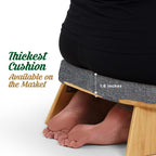 Monk & Llama Meditation Bench - Foldable, Ergonomic, Bamboo Kneeling Stool With Extra Comfortable Cushion - Perfect Seiza Bench