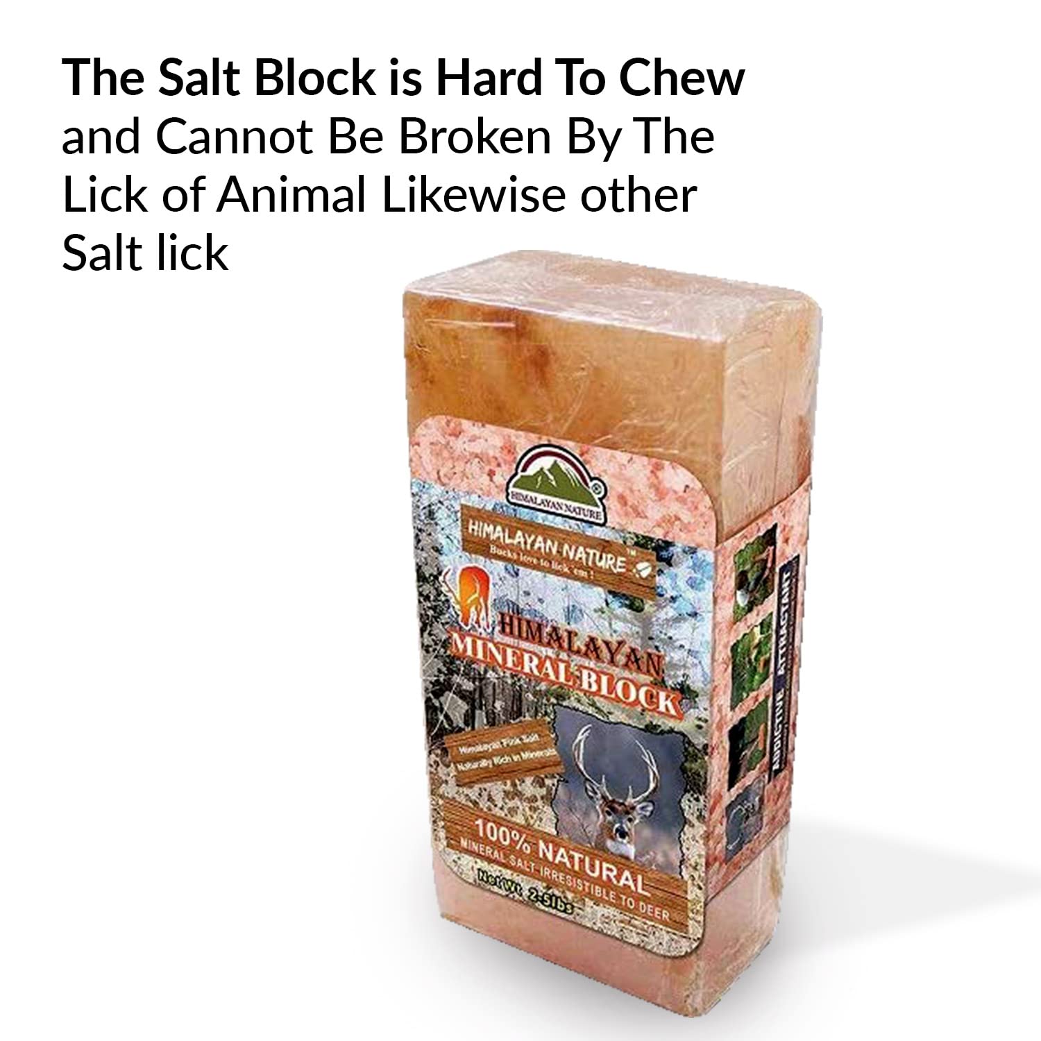 Himalayan Nature 100% Natural Himalayan Rock Deer Salt Licking Block - Animal Licking Mineral Salt Block, Natural Feed Salts Bri