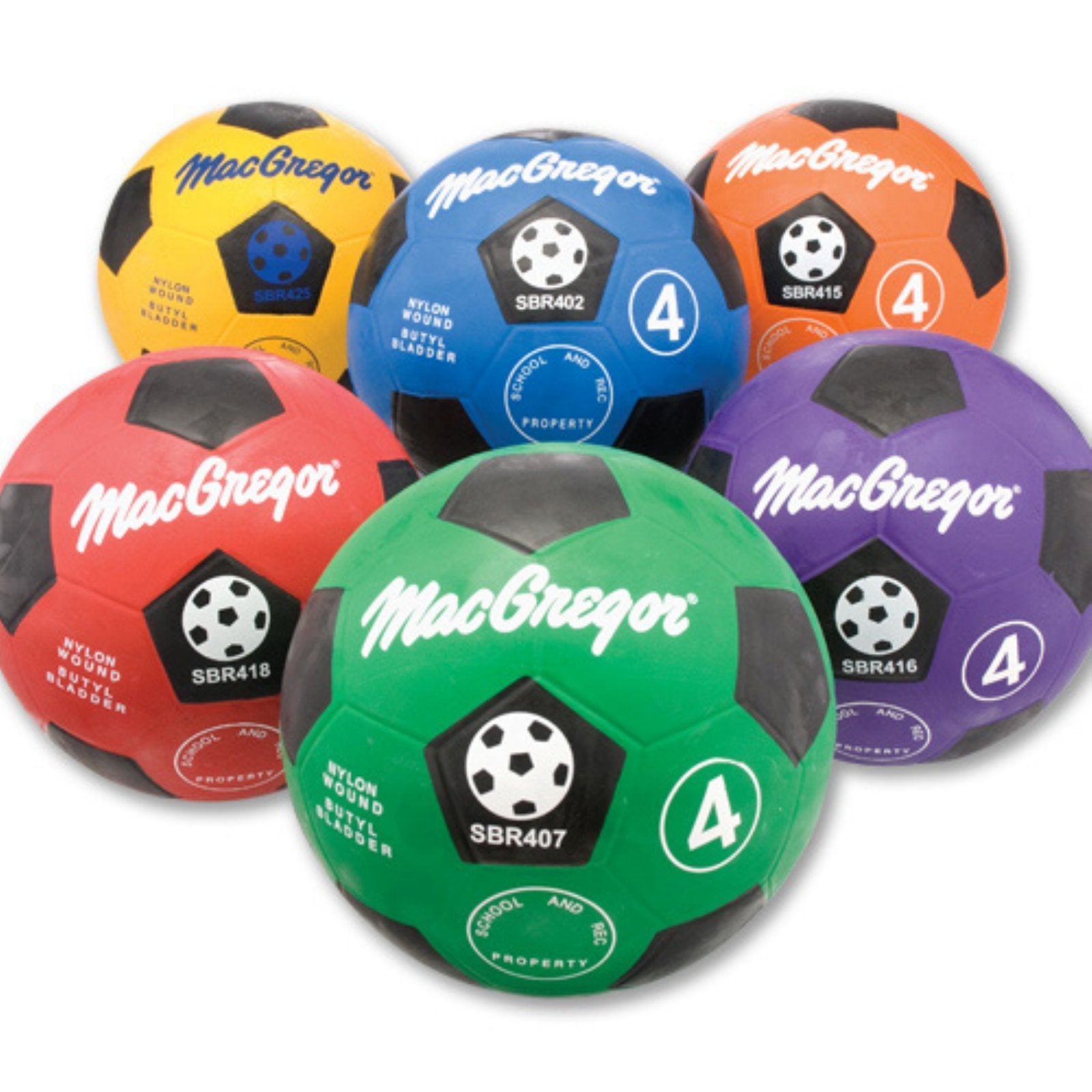 Macgregor Rubber Soccer Ball, Blue, Size 5