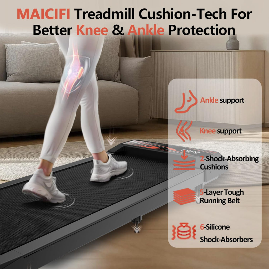 Under Desk Treadmill, Walking Pad Treadmill, 2.5 Hp 265 Lbs Low Noise Walking Pad Incline Led Display With Remote Control Walkin