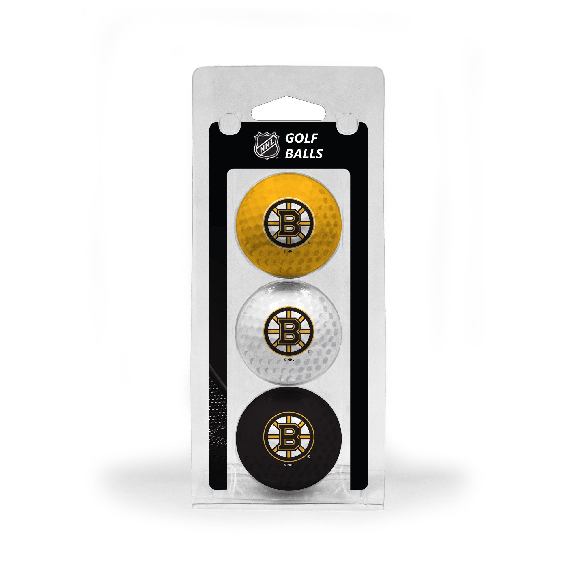Team Golf Nhl Boston Bruins 3 Golf Ball Pack Regulation Size Golf Balls, 3 Pack, Full Color Durable Team Imprint