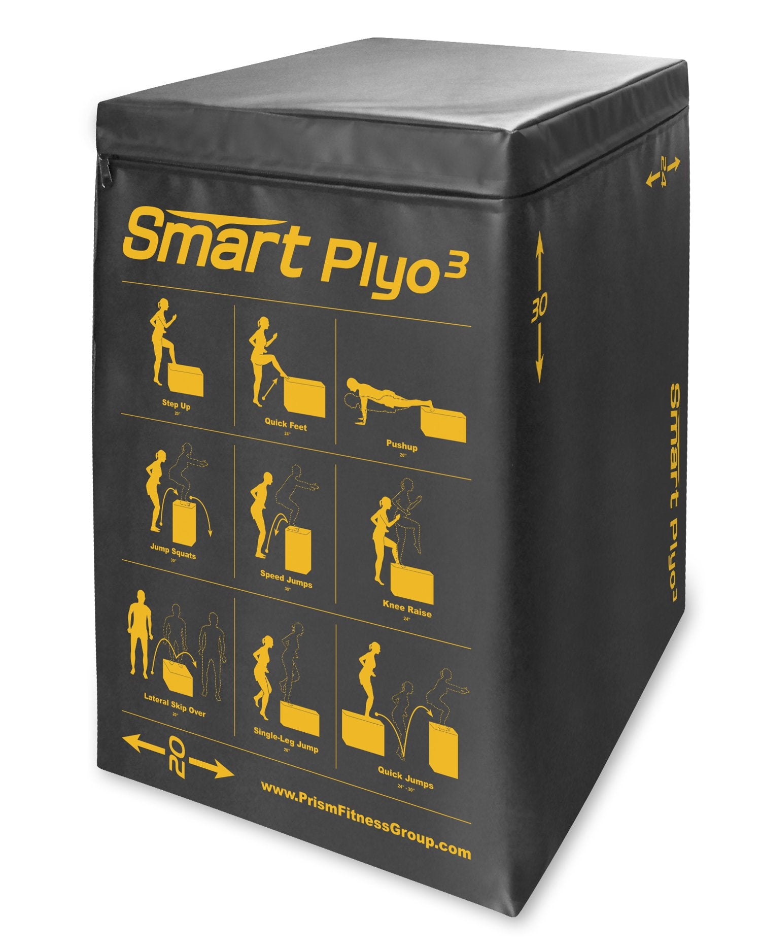 IRON COMPANY Prism Fitness Group Self-Guided Smart 3-in-1 Soft Plyo Cube - 20, 24, 30 - USA-Made Soft Plyo Box - Plyometric Jump