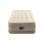 Intex 64427Ed Dura-Beam Delux Ultra Plush Fiber-Tech Inflatable Air Mattress With Built-In Electric Pump, 18'' Bed Height, 300Lb