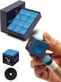 VIBRANTIA Pro Pool Cue Chalk, Tournament Standard Billiard Chalk, 12 Cubes/Box with Travel Storage Box,Low Dust, Super Dense, Su