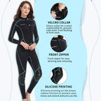 Mens 3Mm Shorty Wetsuit Womens, Neoprene Full Body Diving Suit Front Zip Diving Wetsuit Snorkeling Surfing (Womens Fullsuit, M)