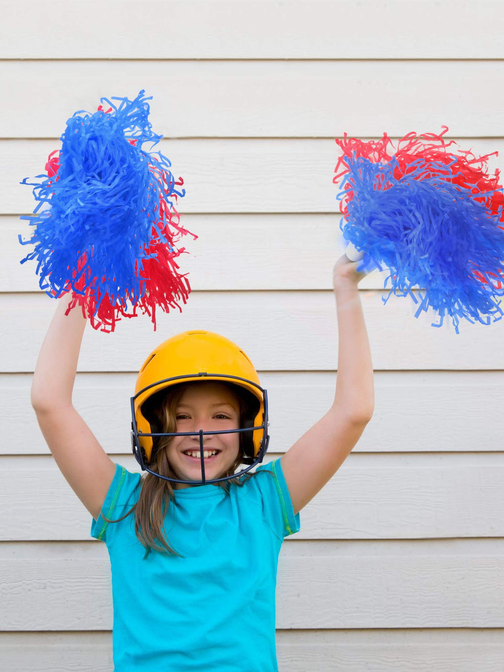 Pangda 12 Pack Cheerleading Pom Poms Sports Dance Cheer Plastic Pom Pom For Sports Team Spirit Cheering (Red And Blue)