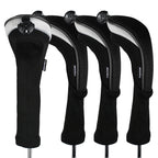 Andux 4Pcs/Pack Long Neck Golf Hybrid Club Head Covers Dial No. Tag Ctmt-02 Black