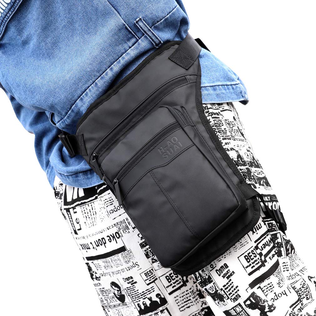 Motorcycle Drop Leg Bag Nylon Waist Pack For Men Women Crossbody Shoulder Fanny Bag Bike Riding Cycling Travel Outdoor Sports Hu