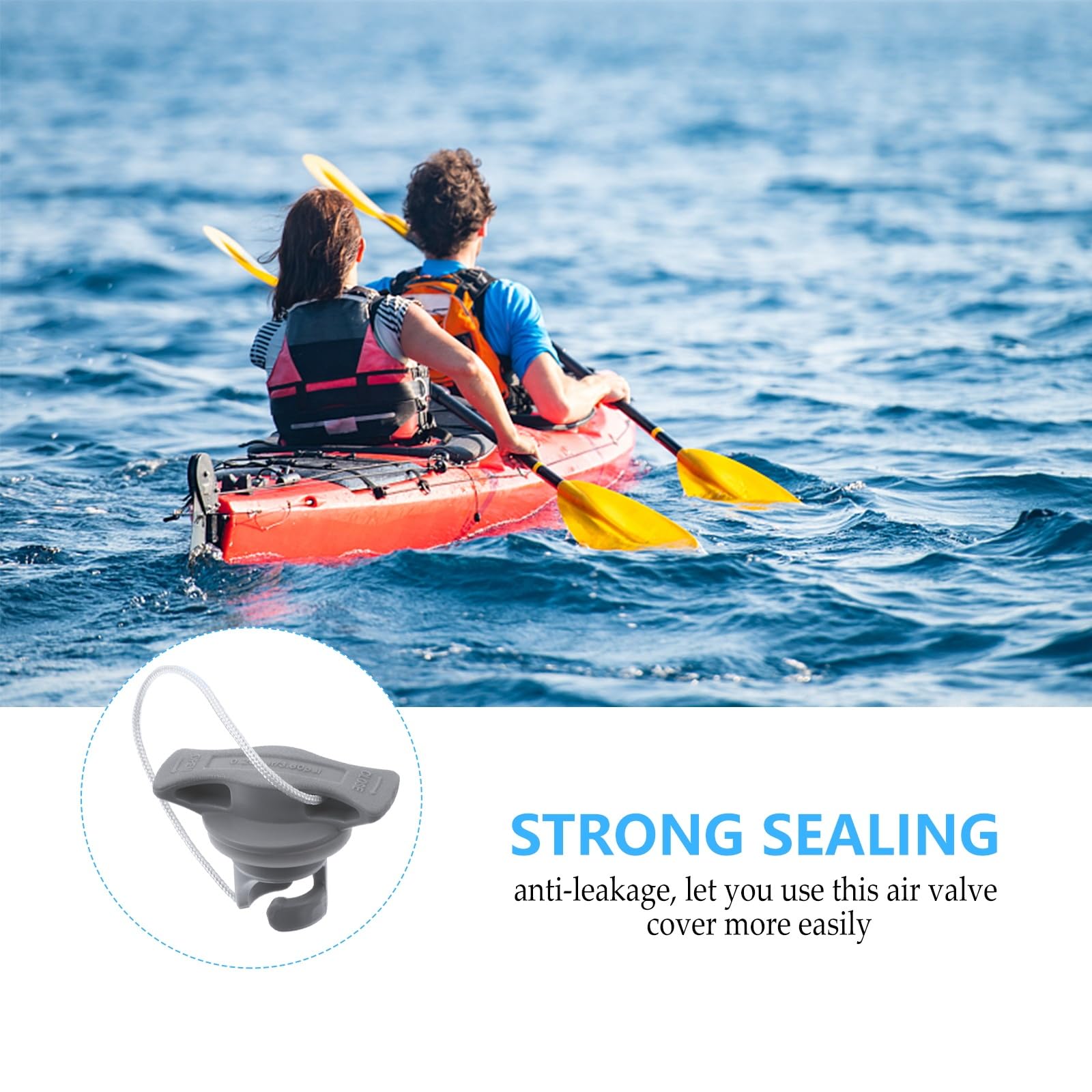 Besportble 2Pcs Boat Air Valve Plug Inflatable Boat Valve Cover Dust Proof Spiral Air Plugs Replacement For Rubber Dinghy Raft K
