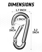 Carabiner Clip 5 Pack - Multipurpose Heavy Duty Carabiner - Snap Hooks - Carabiner Heavy Duty - Small Carabiner Clip - Large Car