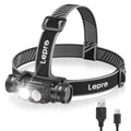 Lepro 1000 Lumen Headlamp Rechargeable - Powerful Detachable Head Lamp with 2200 mAh Battery, Super Bright 500FT Flashlight Beam