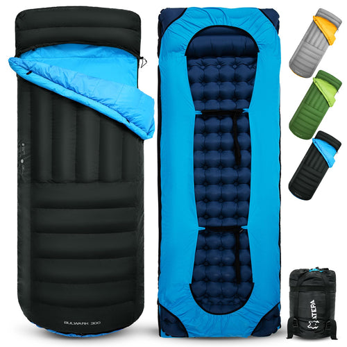 Atepa Bulwark 300 50? Down Sleeping Bag For Adults, 650Fp Recycled Ultralight 3 Season Compact Sleeping Bags With Compression Sa