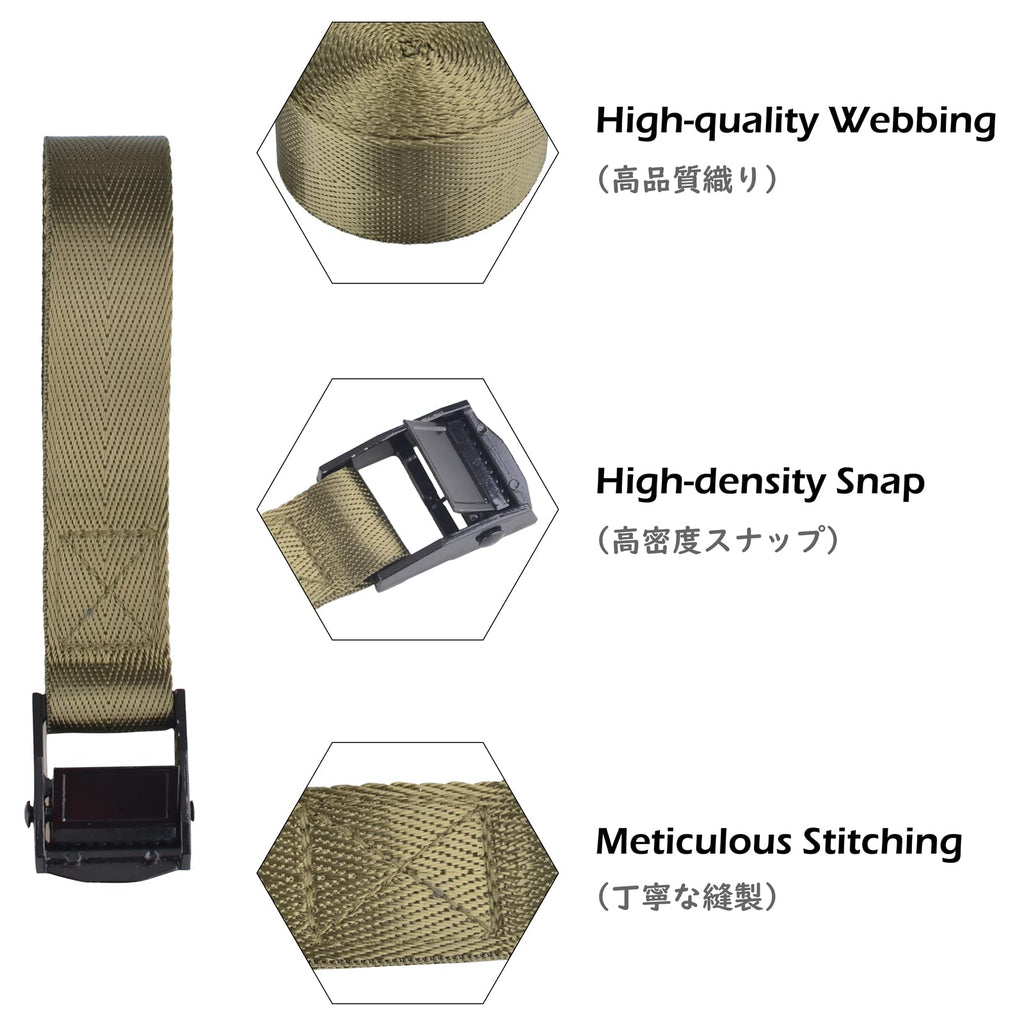 Triwonder Cinch Tie Down Strap Lashing Straps Heavy Duty Nylon Straps With Cam Buckles For Cargo, Trucks, Boat, Motorcycle,Sup,