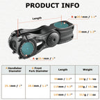 Yapjeb Bike Stem 25.4 110Mm 85 Degree Adjustable Bike Stem Mountain Bike Stem Short Handlebar Stem Riser For Bicycle, Road Bike,