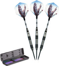 Elkadart Black Mamba 80% Tungsten Steel Tip Darts With Storage/Travel Case, 20 Grams