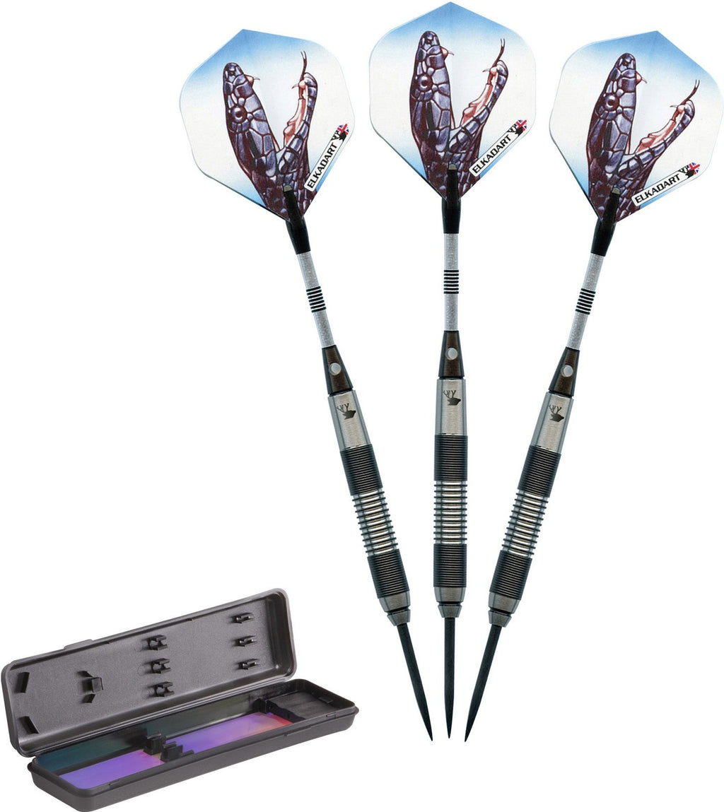 Elkadart Black Mamba 80% Tungsten Steel Tip Darts With Storage/Travel Case, 26 Grams