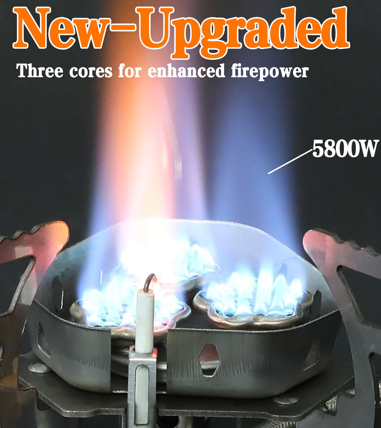 Svnvioz Camping Stove, Windproof Backpacking Stove With 3 Burner Cores, Piezo Ignition, Storage Box, 2 Types Fuel Canister Adapt