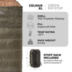 Teton Sports Celsius Xl-25F Sleeping Bag; Cold Weather Sleeping Bag; Great For Family Camping; Free Compression Sack