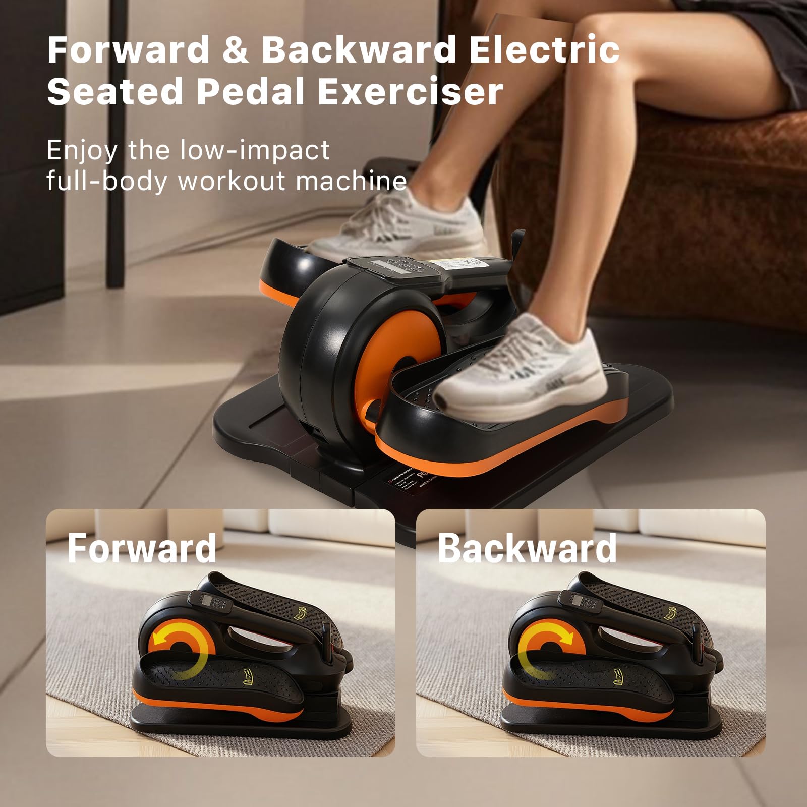 Under Desk Elliptical Machine,Electric Ellipse Leg Exerciser As See On Tv With Remote Control,12 Level Speeds Seated Pedal Exerc