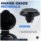 Five Oceans Anchor Windlass Up/Down Deck Foot Switch, Heavy Duty Uv-Stabilized Black Plastic Hinged Cover, 12-Volts, 4-Inch Diam