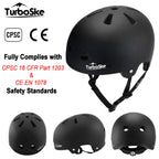 Turboske Skateboard Helmet, Bmx Helmet, Multi-Sport Helmet, Bike Helmet For Kids, Youth, Men, Women (Black, S/M (20.5''-22.8''))