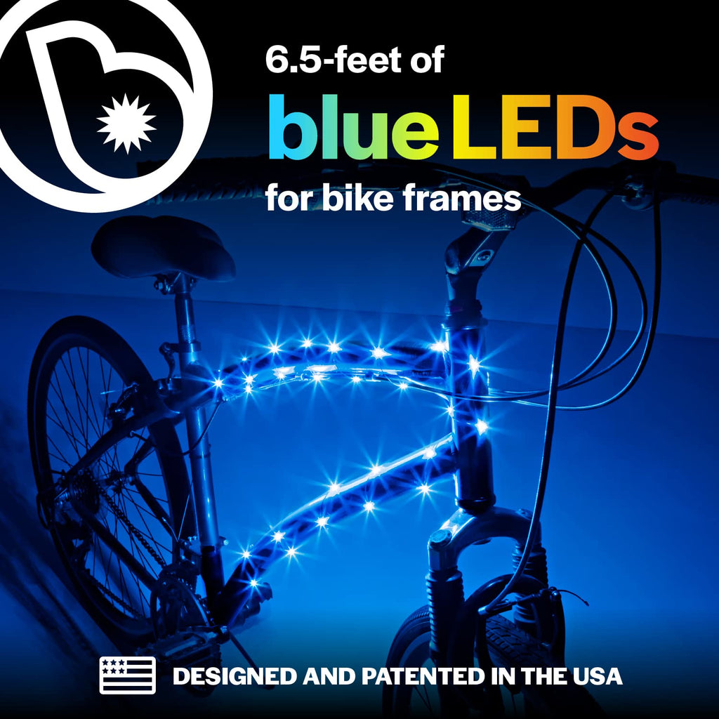 Brightz Cosmicbrightz Led Bike Frame Rope Light, Blue - 6.5-Foot String Rope - Battery-Powered With On/Off Switch - Ultra Bright