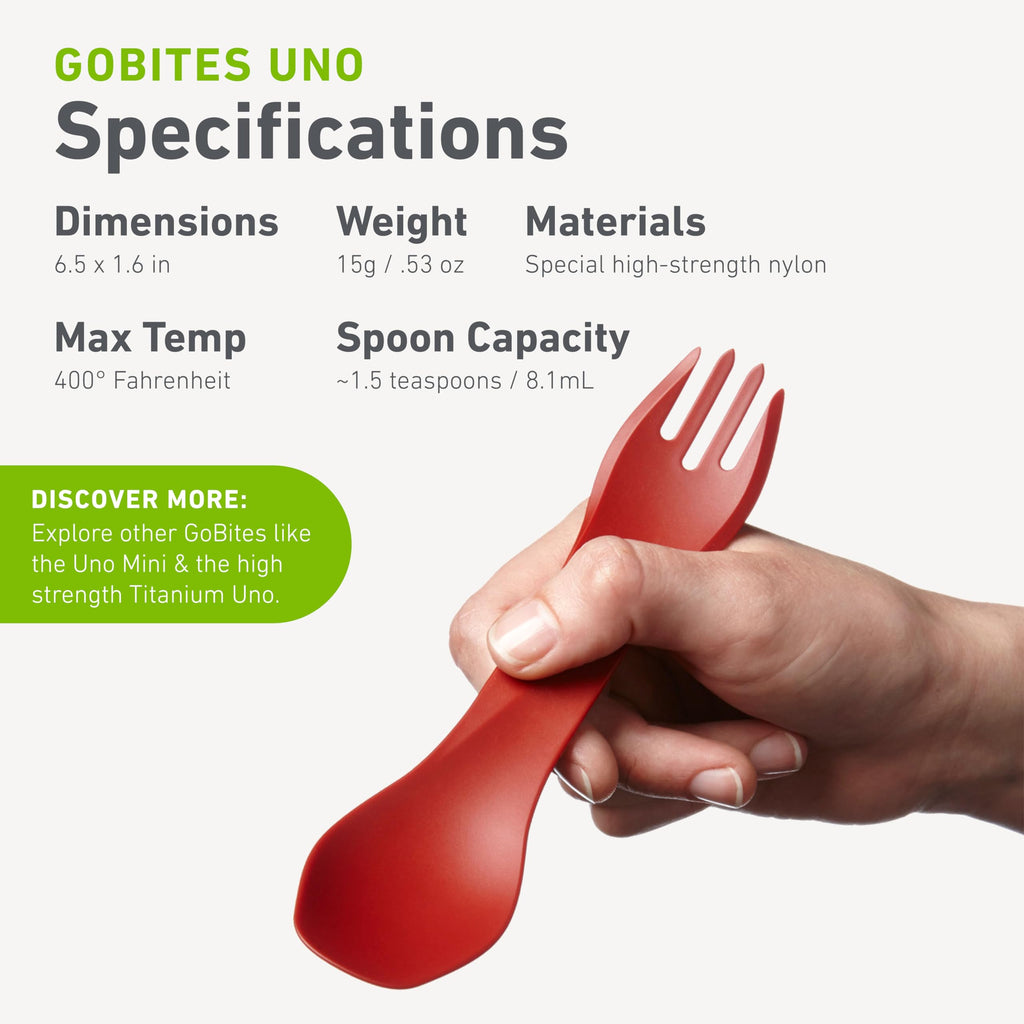 Humangear Gobites Uno 3-Pack  Travel & Camping Utensils  Portable & Convertible Dining Ware  Multi-Functional Spork  Mint/Magent