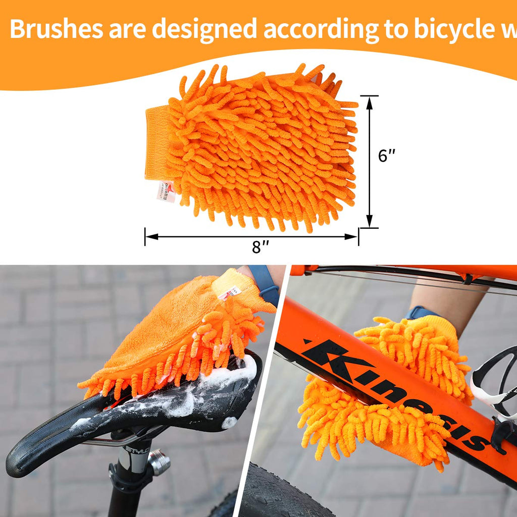 Anndason 8 Pieces Precision Bicycle Cleaning Brush Tool Including Bike Chain Scrubber, Suitable For Mountain, Road, City, Hybrid