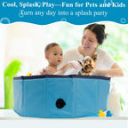 C Crystal Lemon Blue Foldable Pvc Swimming Pool - Versatile Dog Pool, Kiddie Pool, Kids Pool, Baby Pool, And Toddler Pool - 31.5