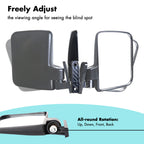 10L0L Golf Cart Side Mirrors Compatible With Yamaha Club Car Ez-Go And Others Round Or Square Tube Golf Cart Roof Bracket, No-Dr