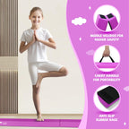 Kangaroo Hoppers 8Ft Gymnastics Balance Beam For Kids - Folding Extra Firm Foam Floor Beam -Beginners And Professionals Home Tra