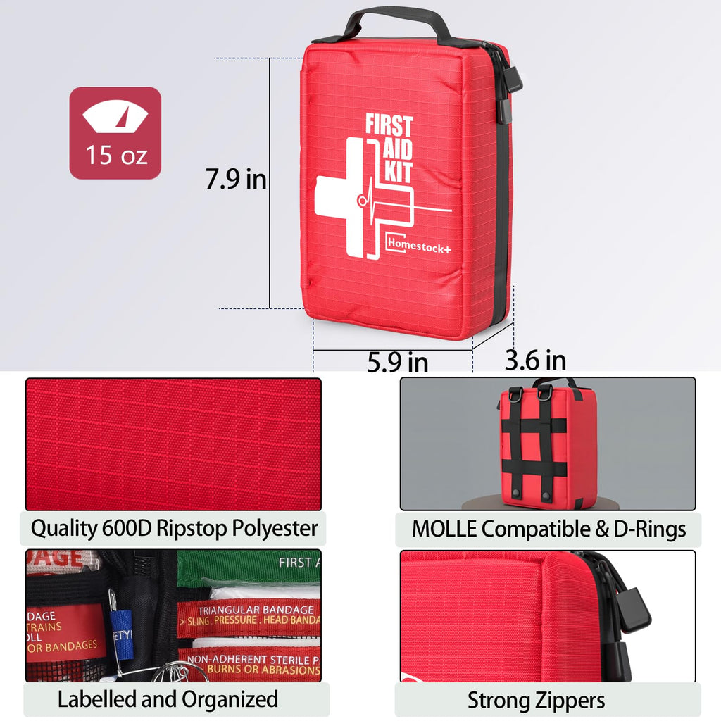 ?2023 Upgrade?Compact First Aid Kits,Portable First Aid Kit With Labelled Compartments Molle System Medical Kit For Car, Hiking,