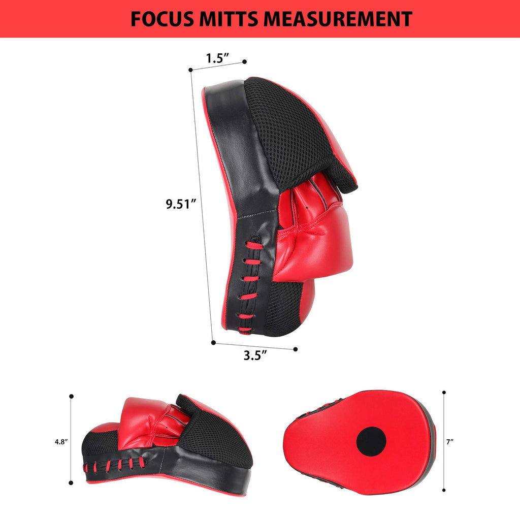 Punching Mitts Mma Boxing Mitts Training Focus Punch Mitts Bags Kickboxing Muay Thai Hand Target Pads For Men & Women (Pair) (Re