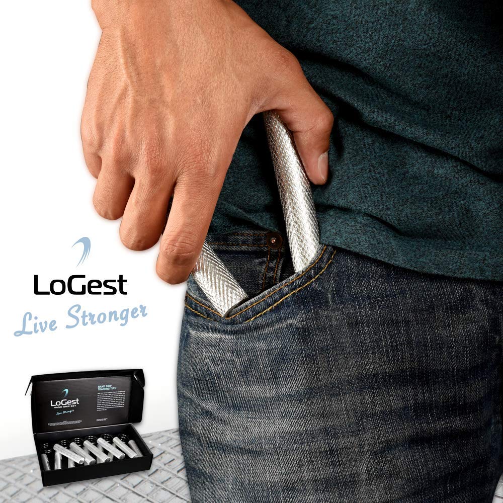 Logest Metal Hand Grip Set, 100Lb-200Lb 3 Pack No Slip Heavy-Duty Grip Strengthener With Gift Box, Great Wrist & Forearm Hand Ex