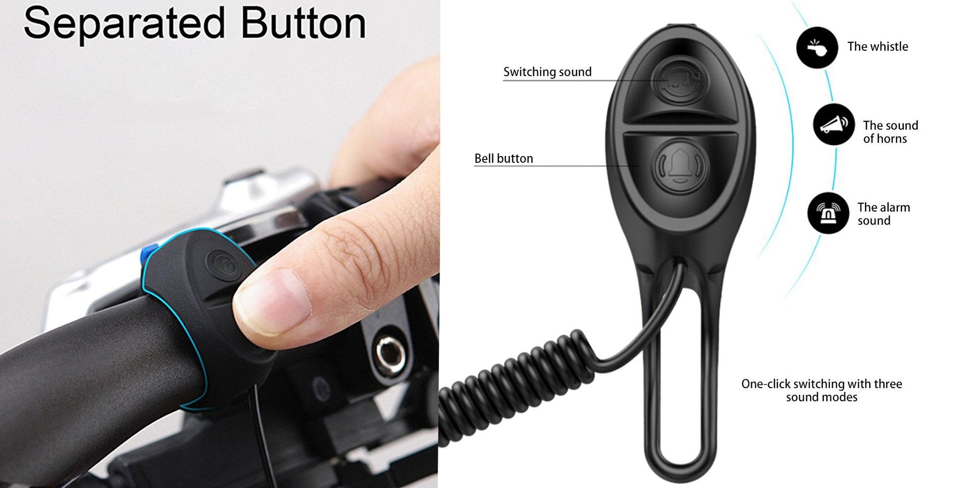 Electric Bike Horn Usb Rechargeable Bicycle Bell 120 Db Invisible Cycling Alarm Loud Horn Waterproof 3 Modes Alert Ring For Moun