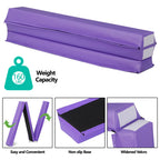 Zeny 9Ft Folding Gymnastics Balance Beam Low Floor Balance Beam Bar With Anti-Slip Base Extra Firm Foam Walking Beams Home Balan