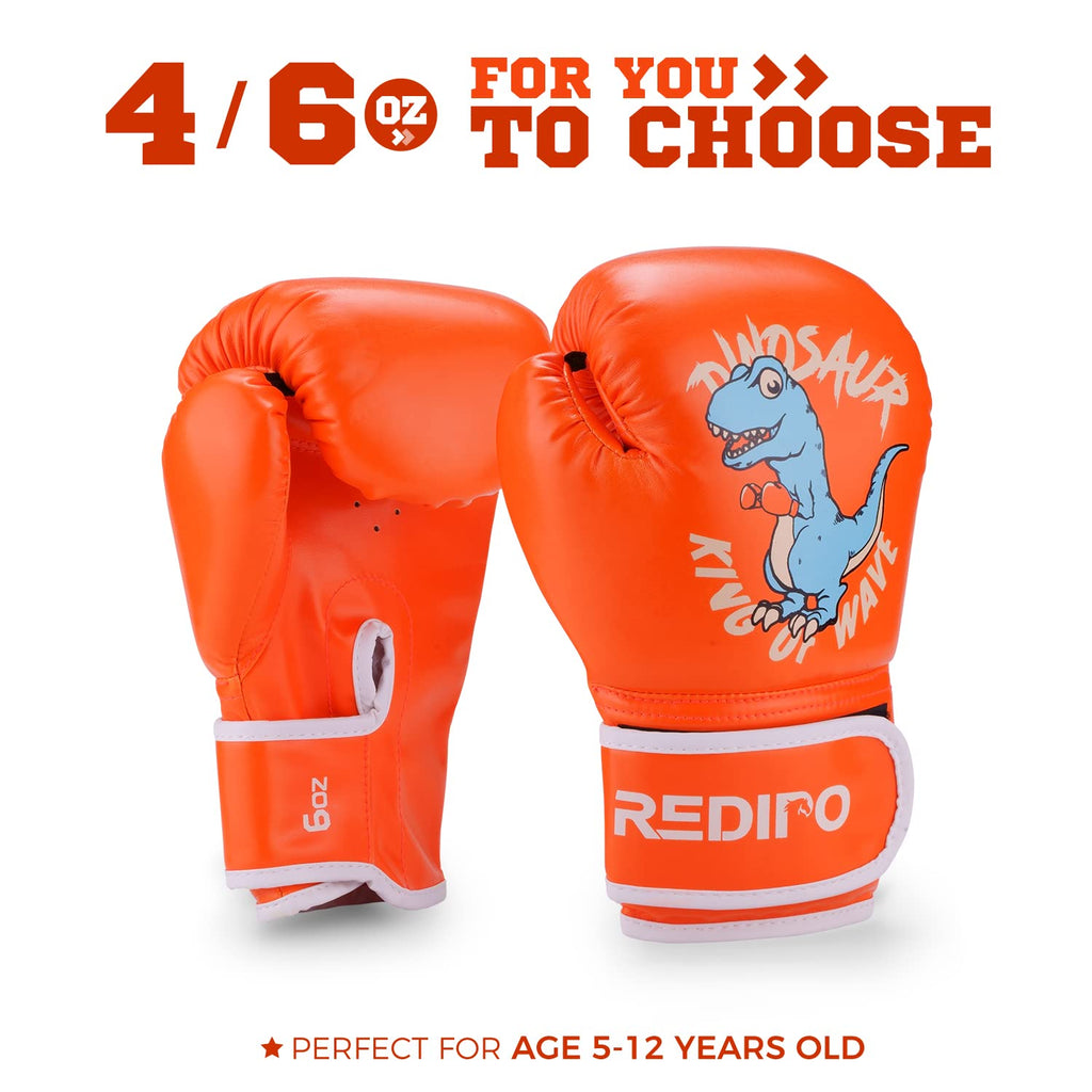 Redipo Kids Boxing Gloves For Boys And Girls, Youth Boxing Training Gloves For Kids 3-15, 4&6Oz Punching Bag Kickboxing Thai Mit