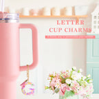 Letter Charm Accessories for Stanley Cup 1 PCS Cute Initial Keychain Handle Charm for Stanley Tumbler for Women Pink Letter G