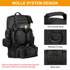 Huntvp 60L Tactical Military Backpack Gear Sport Outdoor Assault Pack Rucksack Bag For Hunting Camping Trekking Travel,Black