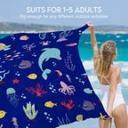 Bydoll Beach Blanket Waterproof Sandproof 78''  81'' 1-5 Adults Oversized Lightweight Large Picnic Mat Waterproof Sandproof Blan