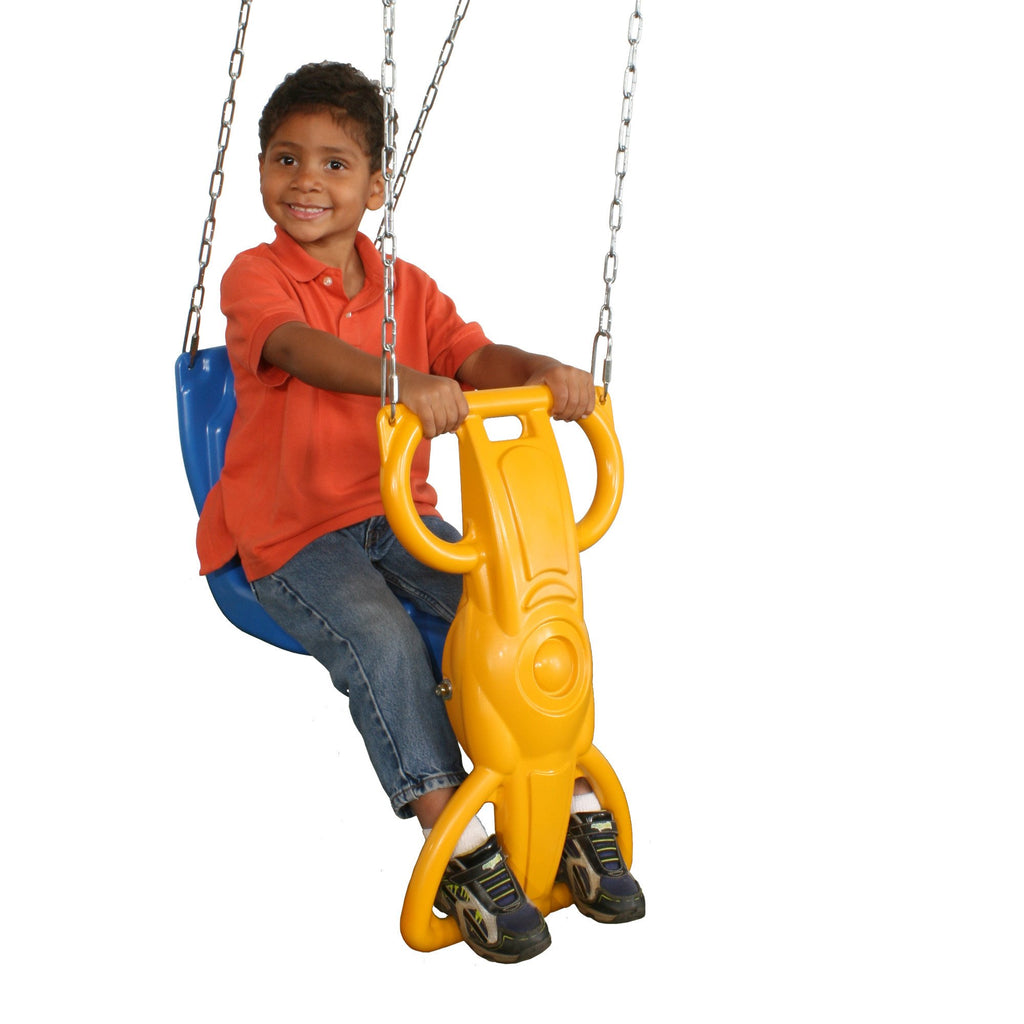 Swing-N-Slide Wind Rider Glider Swing, No Swing Hangers Yellow/Blue, 72'' H X 14'' W X 25'' L