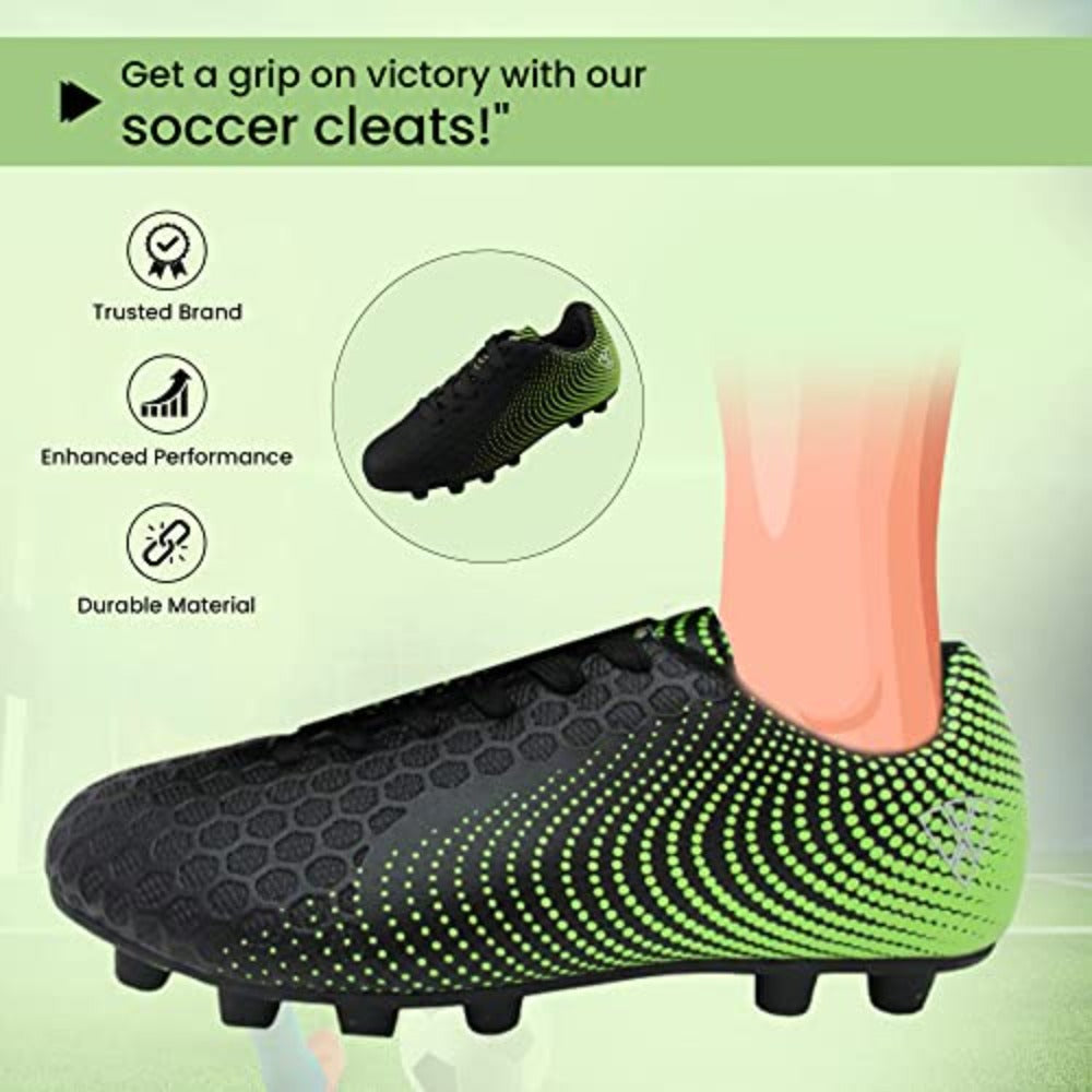 Stealth Firm Ground Soccer Shoes -Black/Green - Vizari Sports