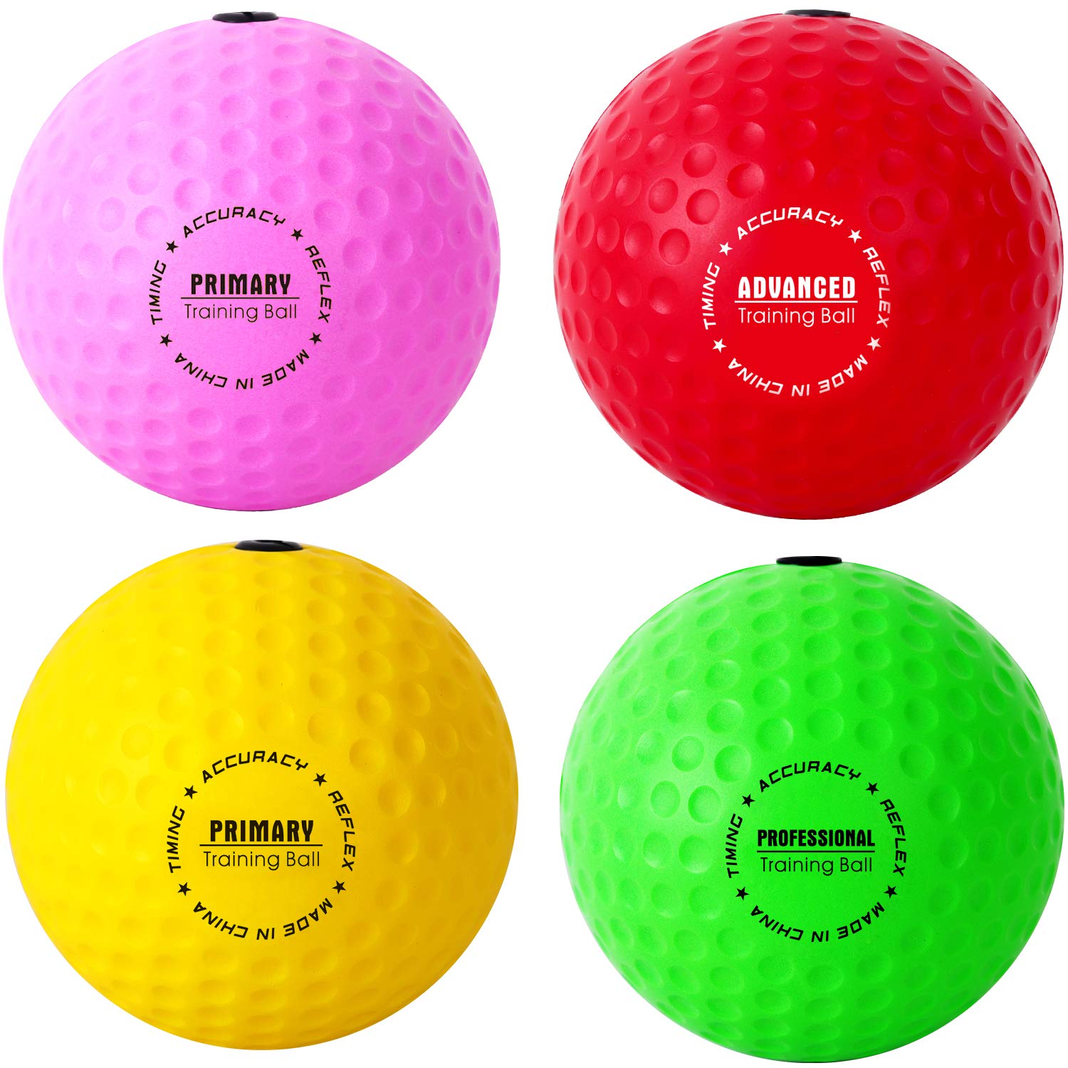 Ymx Boxing Ultimate Reflex Ball Set - 4 React Reflex Ball Plus 2 Adjustable Headband, Great For Reflex, Timing, Focus And Hand E