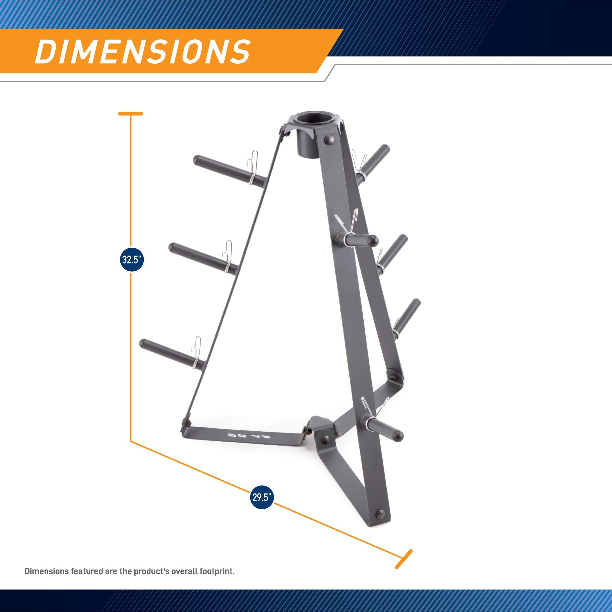 Marcy Plate Tree For Standard Size Weight Plates/Storage Rack For Exercise Weights Pt-36 Dark Grey, 34.00 X 9.00 X 4.00''