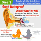 Waterdam Swimming Ear Plugs Great Waterproof Ultra Comfy Earplugs Prevent Swimmer'S Ear (Size 1+2: Toddlers (Blue) & Small&Mediu