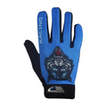 Zaysoo Gloves Wolf Design Touchscreen Compatible On Thumbs, Index Finger Sports Gloves  Blue & Black