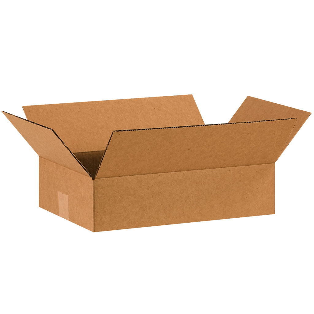 Partners Brand P16104 Flat Corrugated Boxes, 16L X 10W X 4H, Kraft (Pack Of 25)
