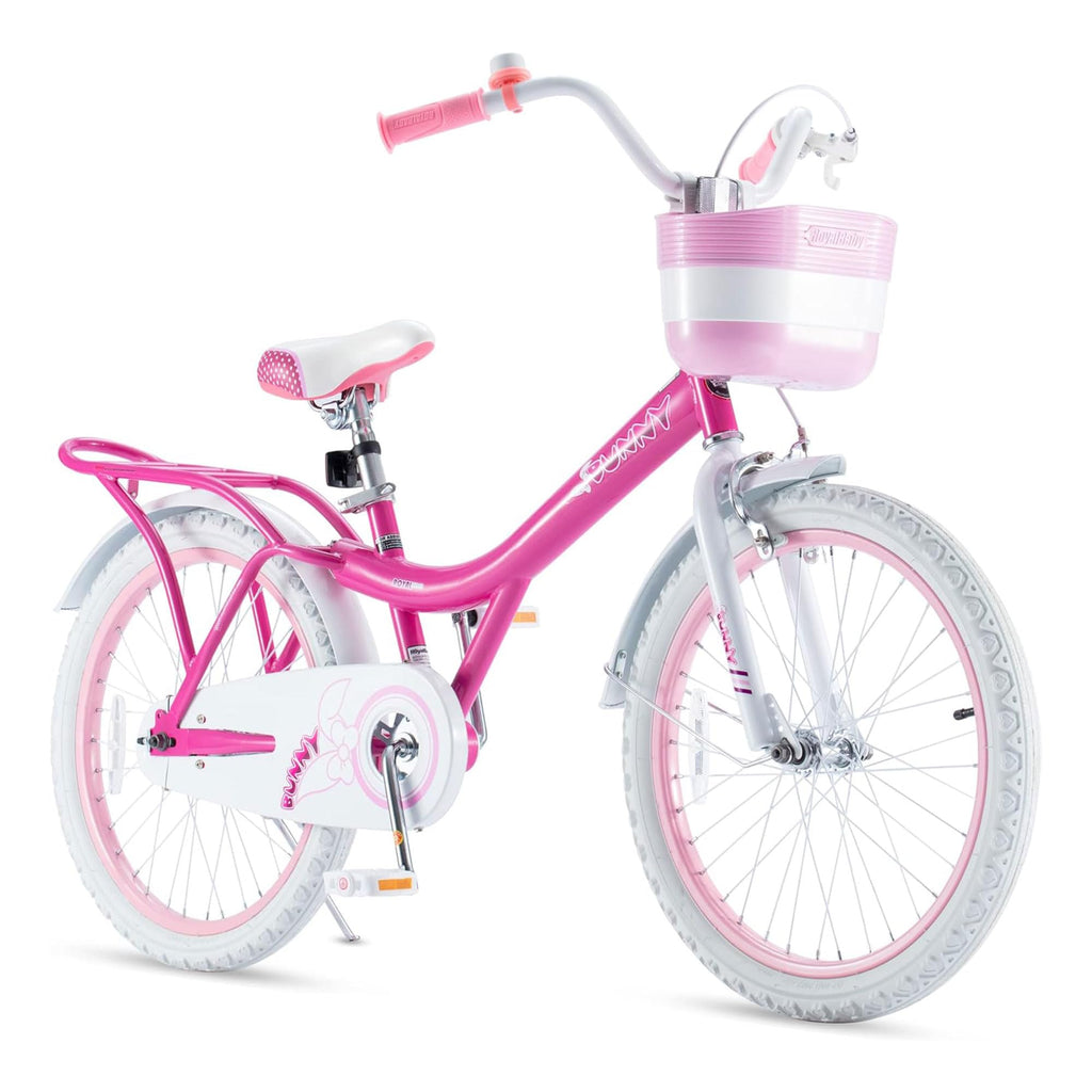 Royalbaby Princess Girl Children'S Bicycle Outdoor Ride-On Bike With Kickstand, Adjustable Seat, And Basket, 20 Inch, Bunny/Fuch